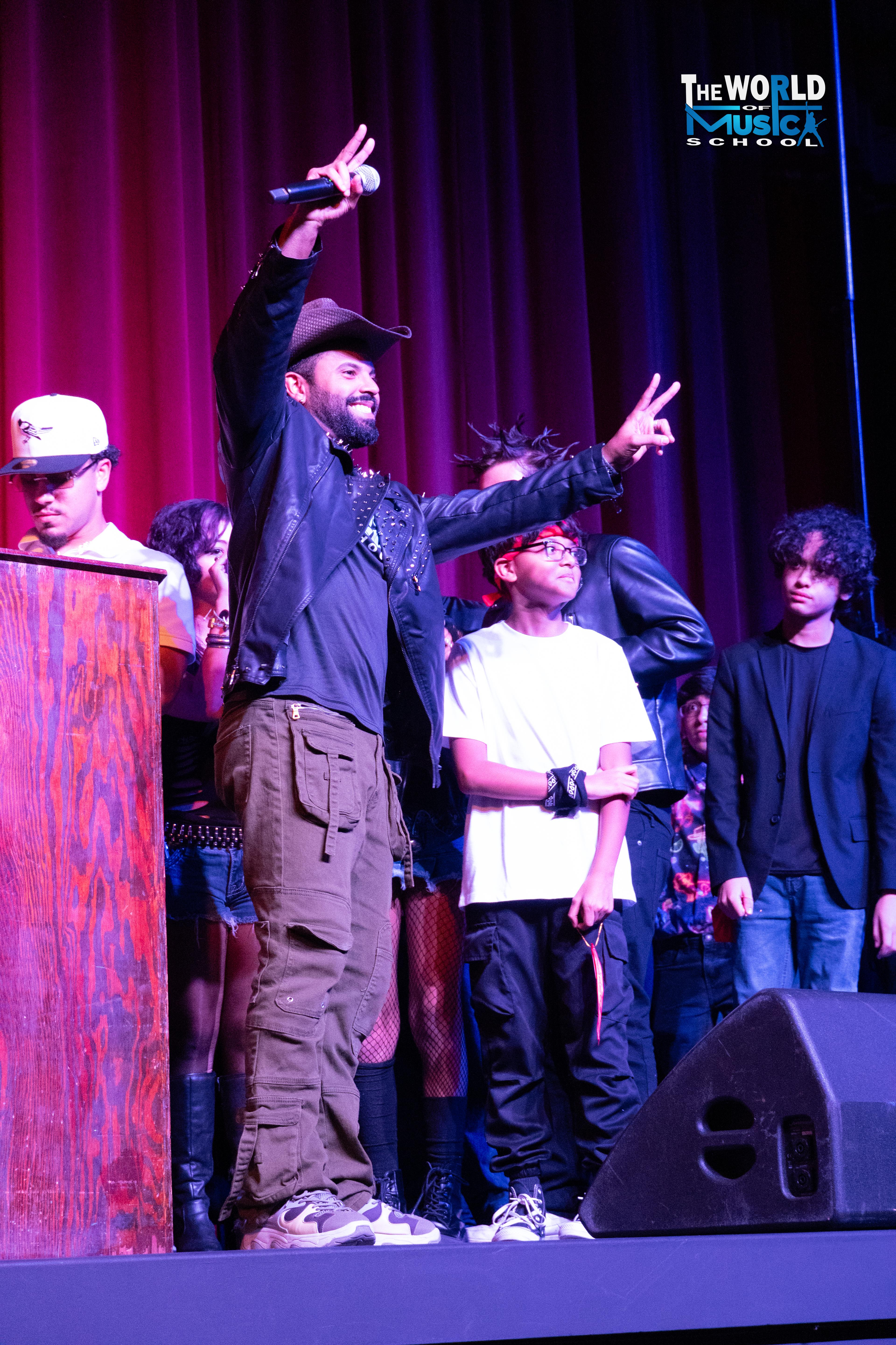 Winners celebration on stage