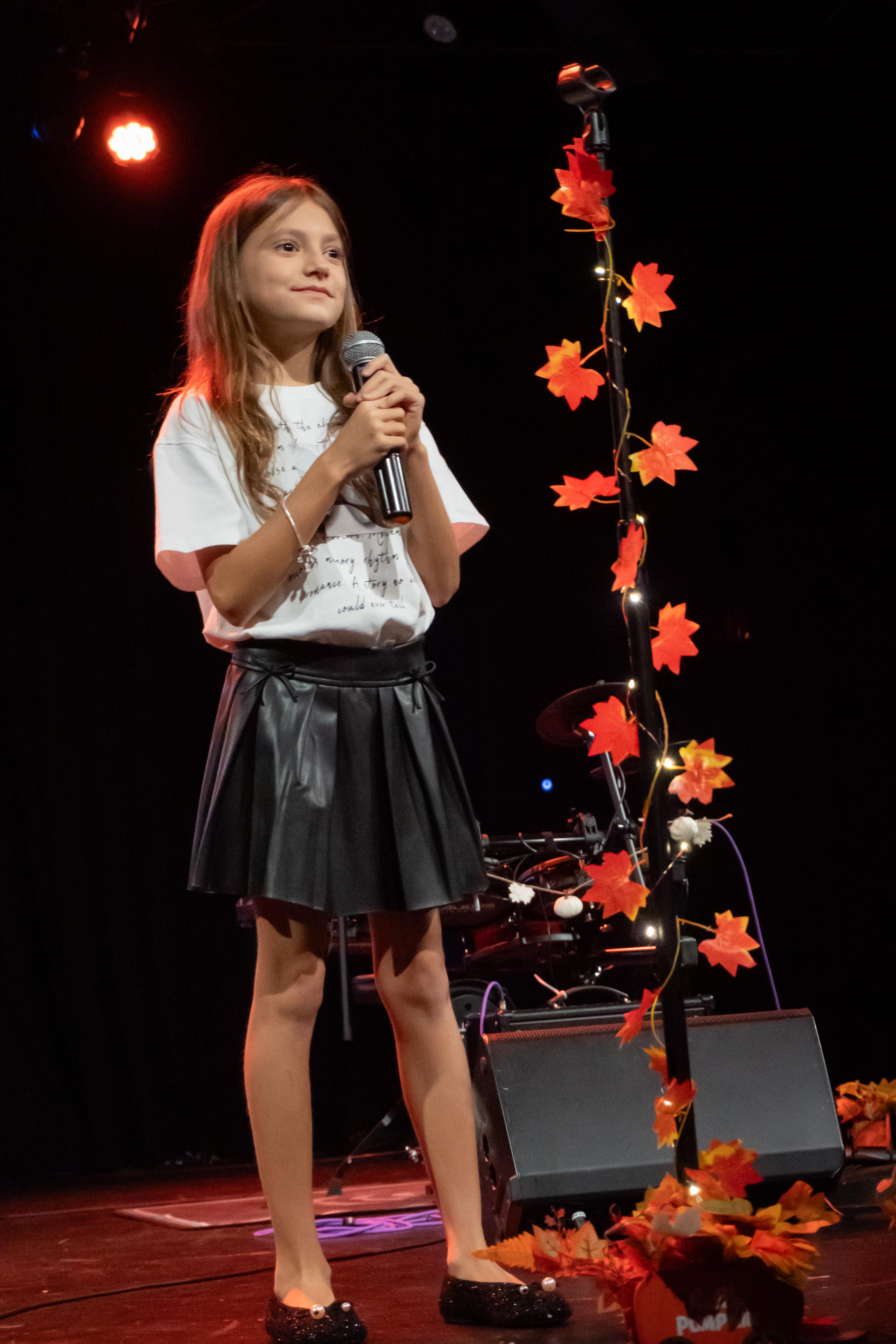 Fall Recital with autumn stage decorations