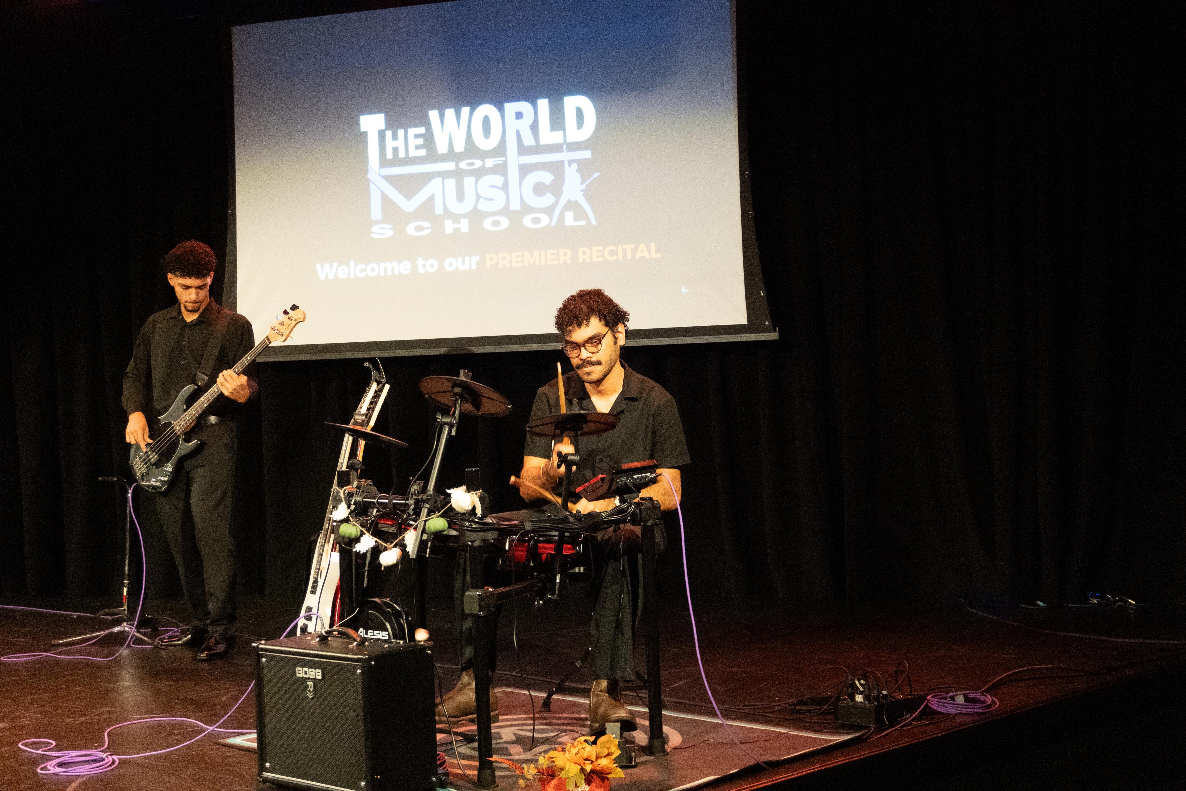 Musicians performing at The World of Music School premier recital