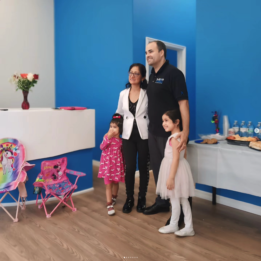 Max Acosta and family at the Narcoossee campus opening